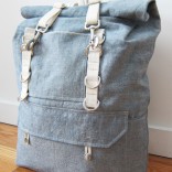 reverse denim backpack