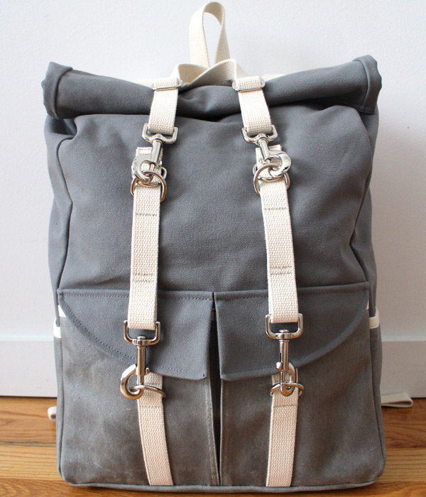 Roll Top Canvas Backpack, front
