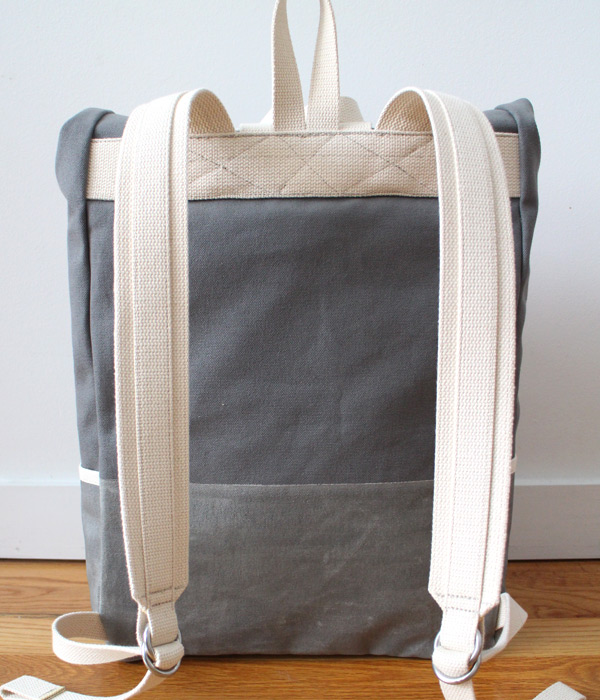 Roll Top Canvas Backpack, back