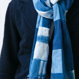 patchwork indigo scarf