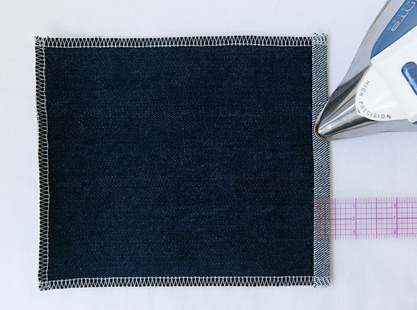 second step of pocket hem