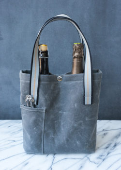 waxed canvas wine tote